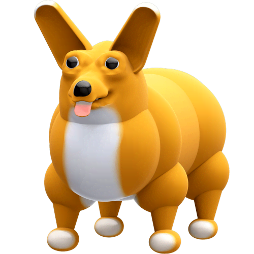 weird 3d corgi