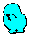 crying blue creature